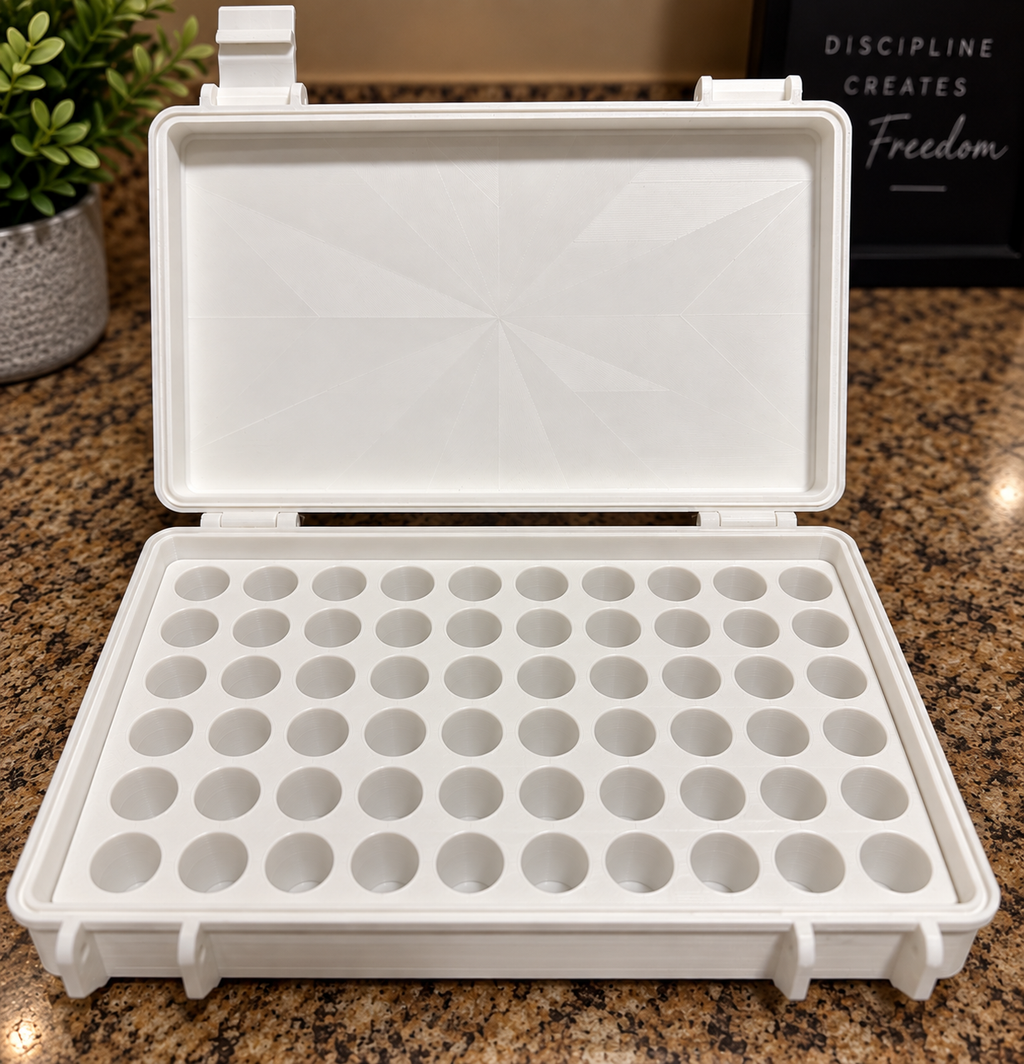 50-Slot Peptide Vial Organizer & Storage Case - 3D printed product