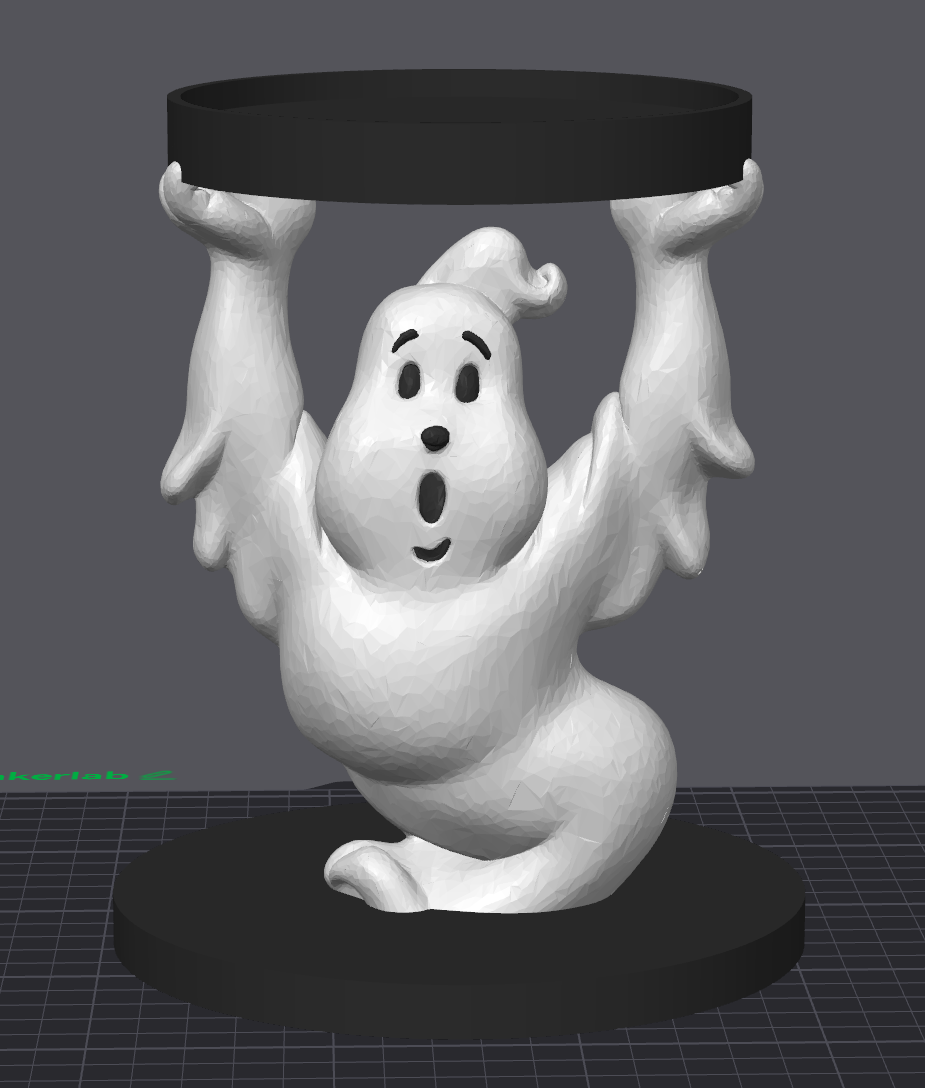 Spooky Ghost 3-Wick Candle Holder - 3D printed product