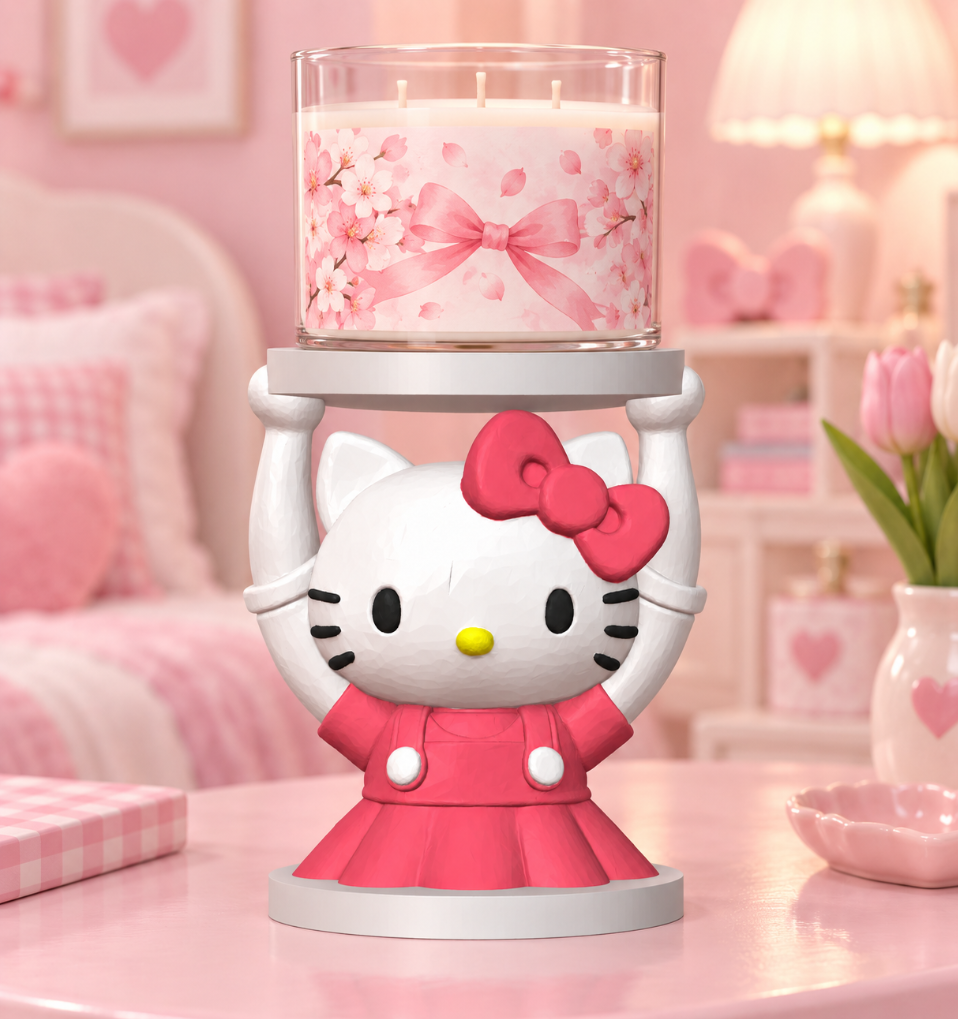 Hello Kitty Inspired 3-Wick Candle Holder - 3D printed product