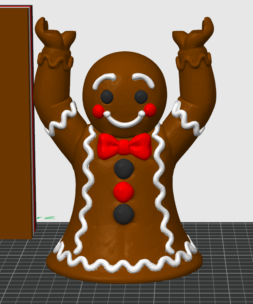 Gingerbread Man 3-Wick Candle Holder - 3D printed product