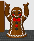 Gingerbread Man 3-Wick Candle Holder - 3D printed product