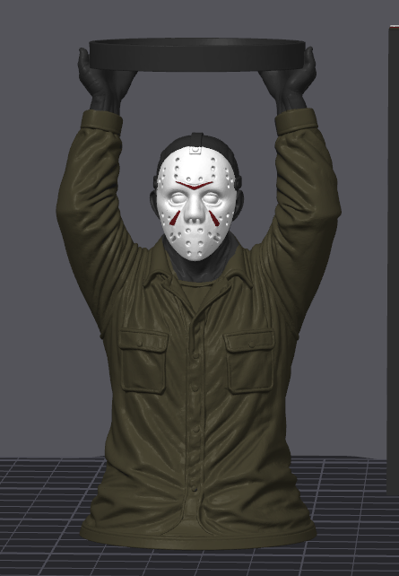 Jason Voorhees Inspired 3-Wick Candle Holder 3MF File Download