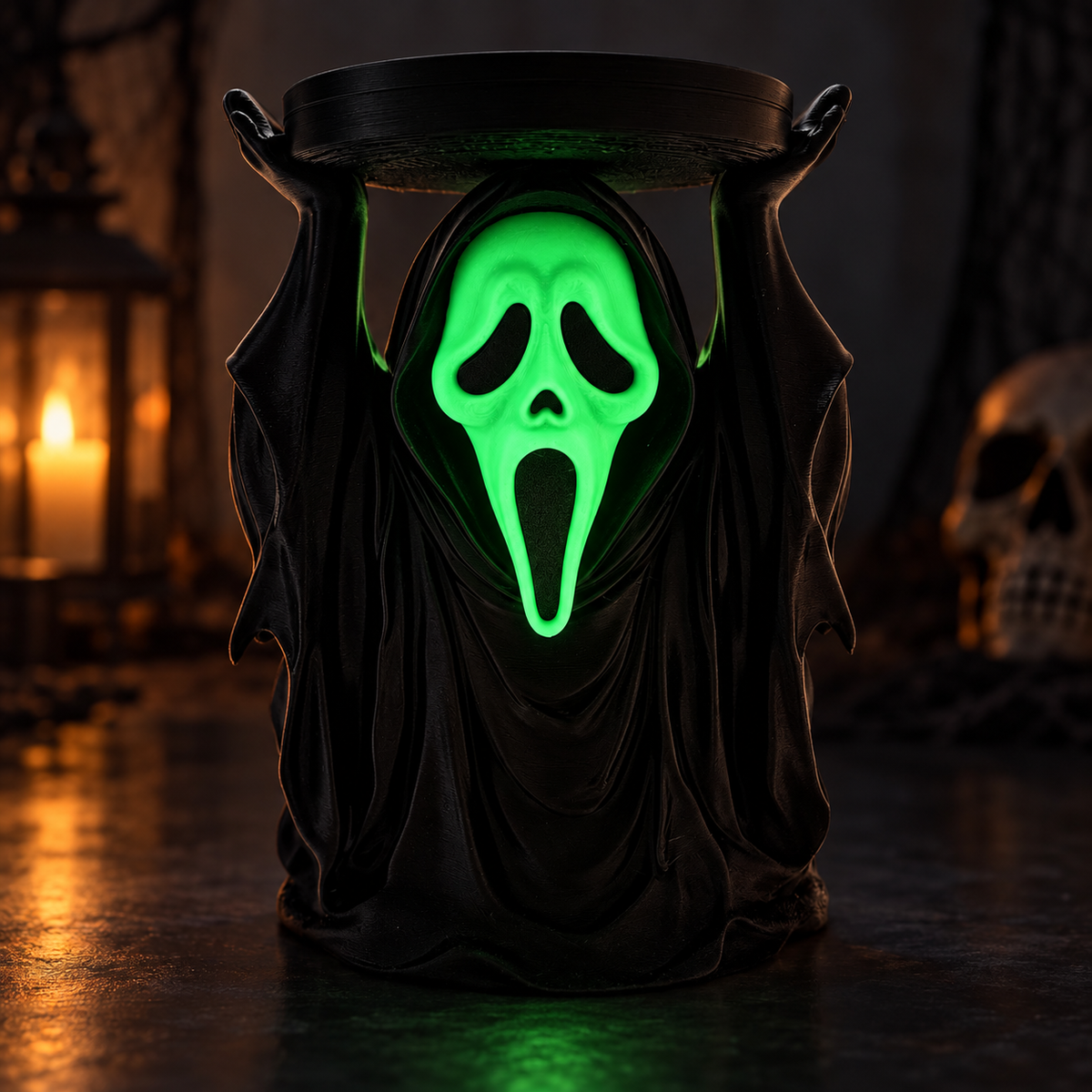 Ghostface Inspired 3-Wick Candle Holder - 3D printed product