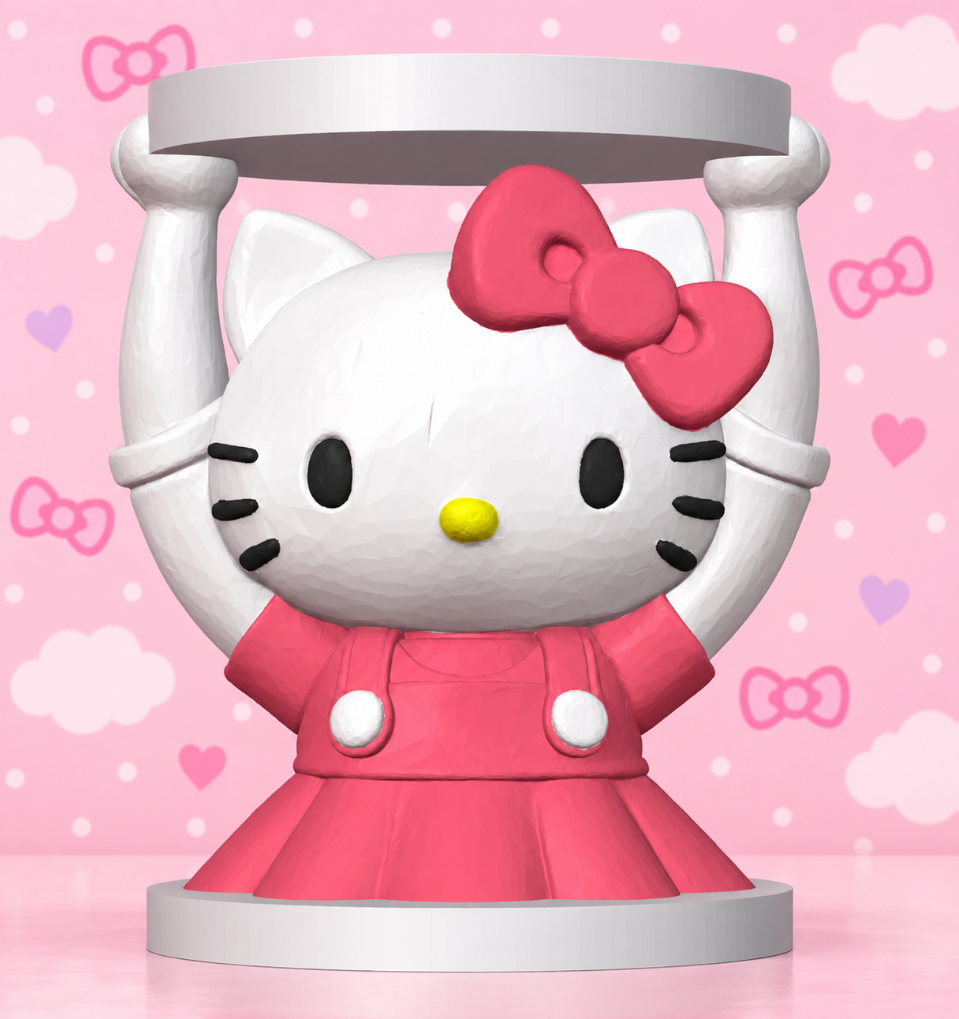 Hello Kitty Inspired 3-Wick Candle Holder - 3D printed product